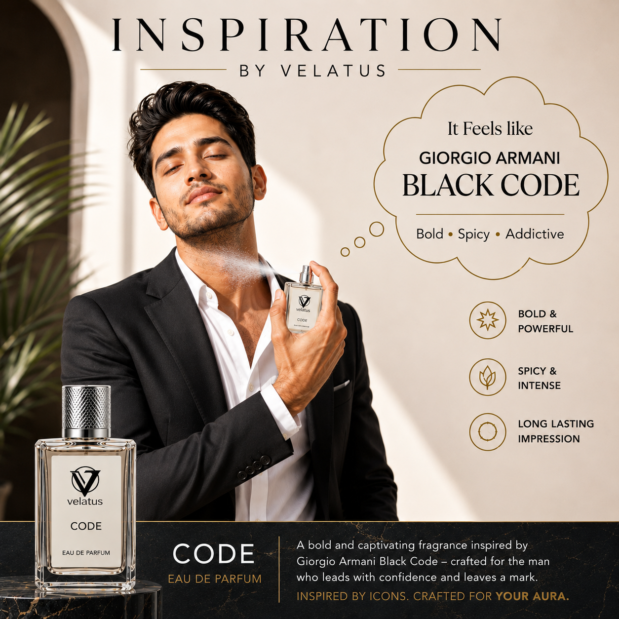 Code (Inspiration - Giorgio Armani Black Code) | 50 ml Eau de Parfum - Image 2
