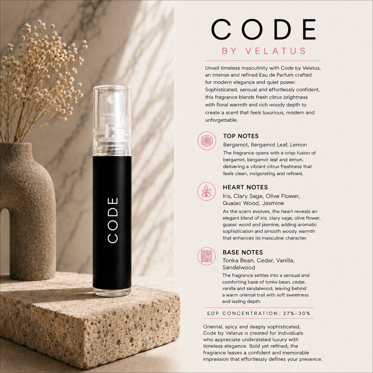 Code (Inspiration - Giorgio Armani Black Code) | 2ml Perfume Decant
